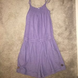 Purple romper with pockets